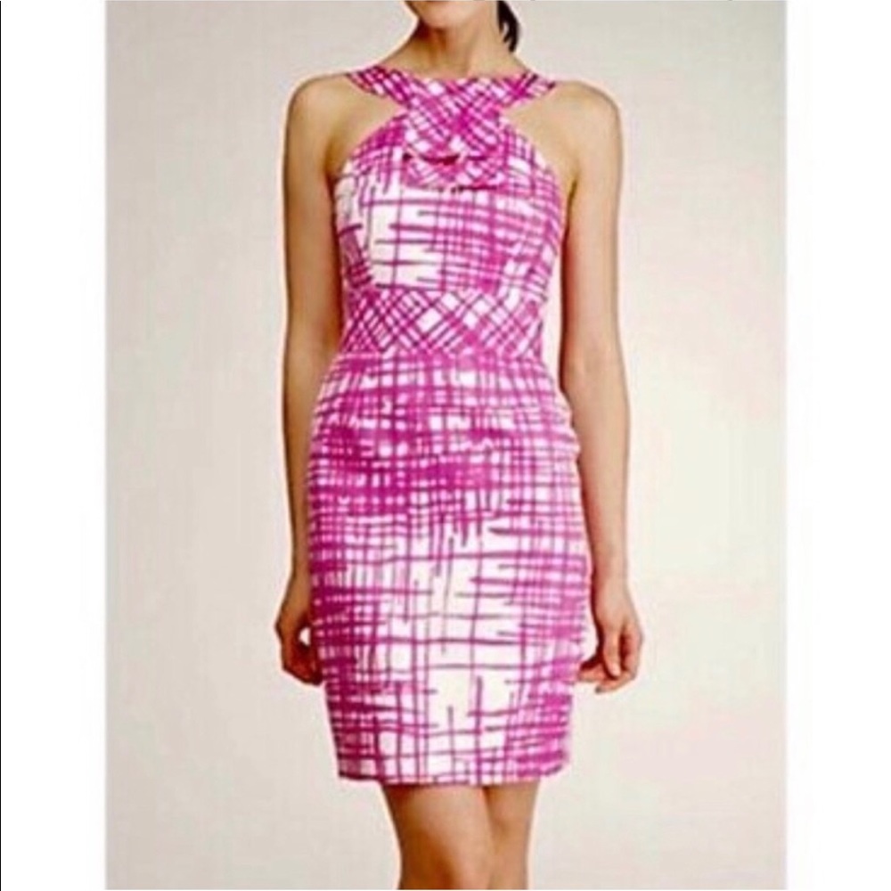 Trina Turk Pink and White Plaid Dress